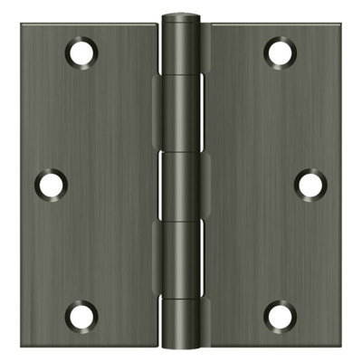 Charnière carrée en nickel antique S35U15A-R 3-1 / 2 po x 3-1 / 2 po Deltana