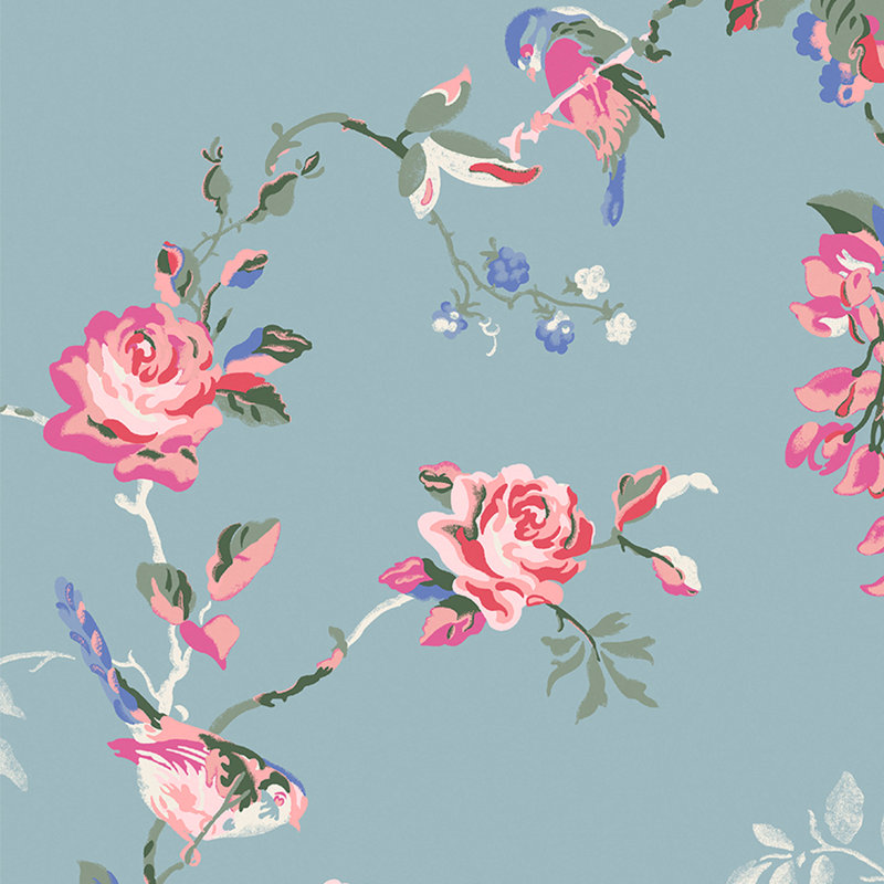 Vassaux oiseaux et roses été, Bleu