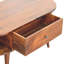 Table basse ovale en bois massif avec 1 tiroir
