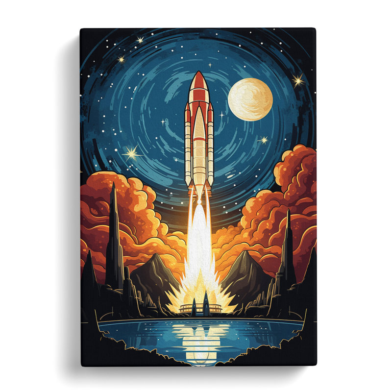 Rocket Nouveau - Wrapped Canvas, 50cm H x 35cm W x 3cm D