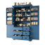 Armoire de rangement autoportante avec garde-manger et tiroirs avec tablettes réglables et tablettes coulissantes, bleu-569507724