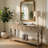 Cherie Sofa Table, 3 Drawers, Shelf, Light White Washed Wood, 64 Inch