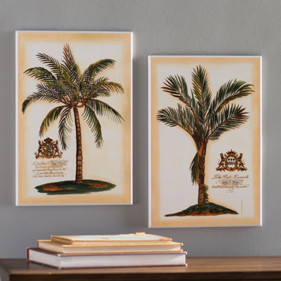 « british colonial palms », ensemble de 2 plaques murales