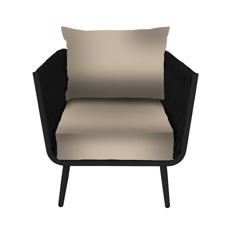 Fauteuil Cayman, Brun clair, Noir