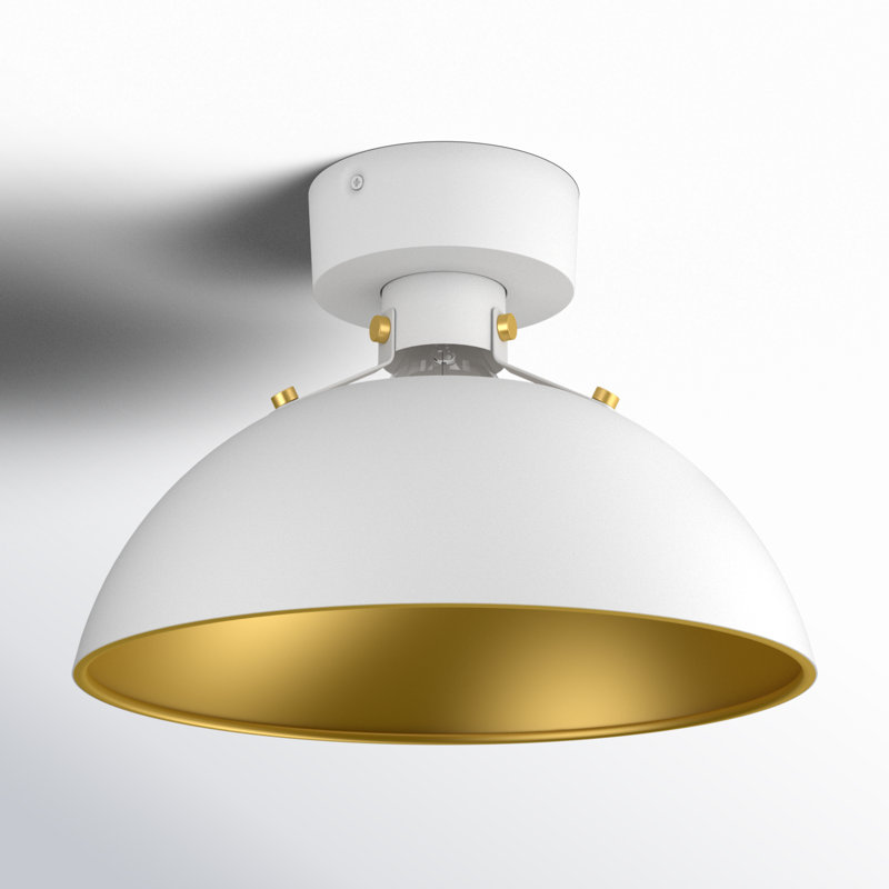 Argente Flushmount, White/Satin Brass