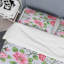 Fleurs roses et feuille verte - ensemble de housse de couette floral - microfibre de polyester-1956253962