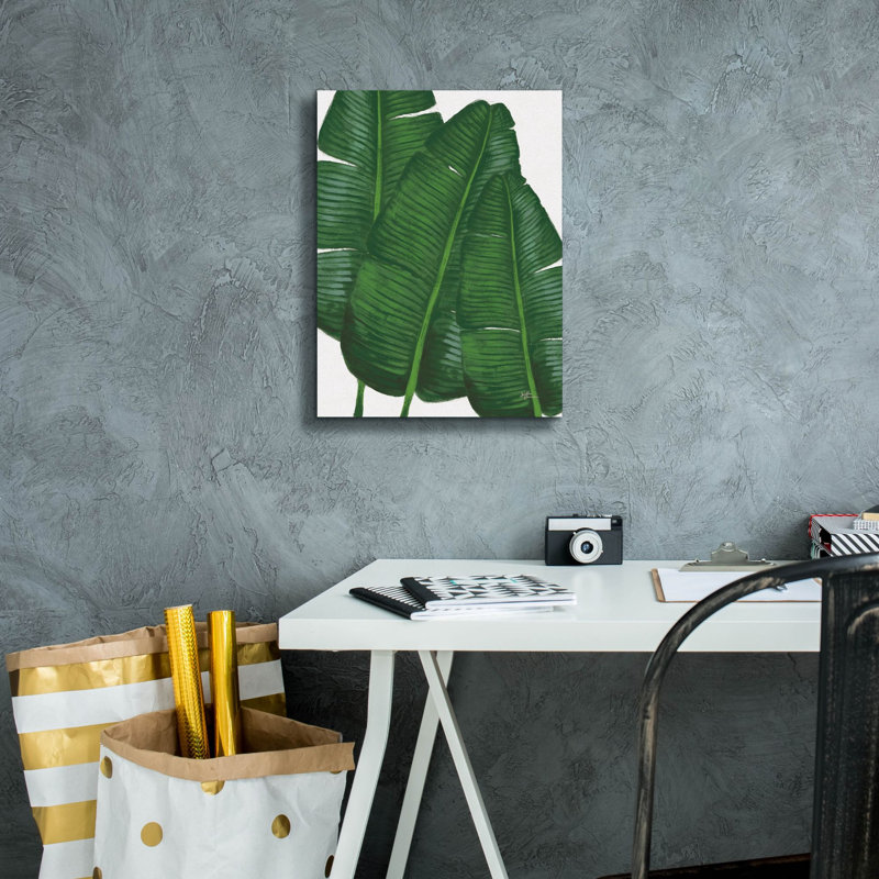"Eper Graffiti" Emerald Banana Leaves 2 "par Janelle Penner, art mural sur toile, H 16 po x l 12 po x P 0,75 po