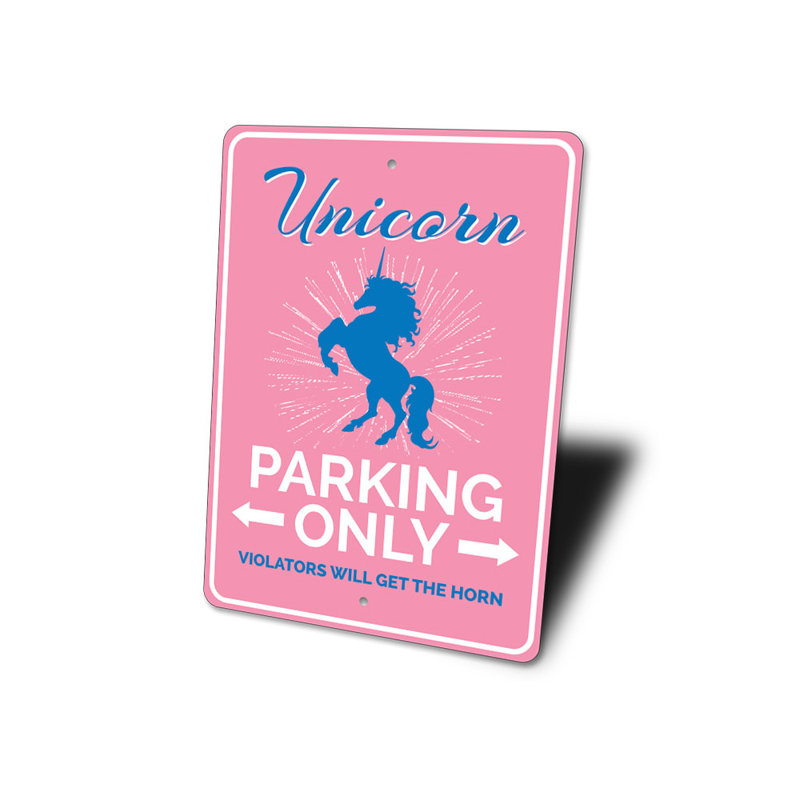 Enseigne licorne en aluminium, H 18 po x l 12 po x P 0,06 po