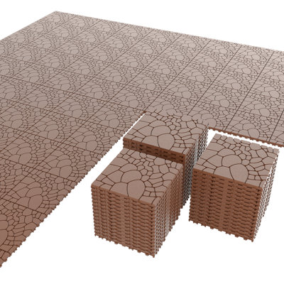 30.5cm L x 30.5cm W Plastic Interlocking Deck Deck Tile Kit