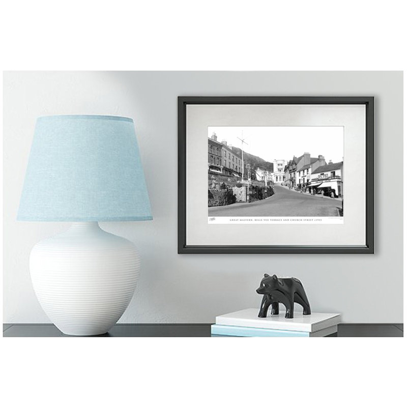 Great Malvern, Belle Vue Terrace And Church Street C1955 - Single Picture Frame Print, 40cm H x 50cm W x 2.3cm D
