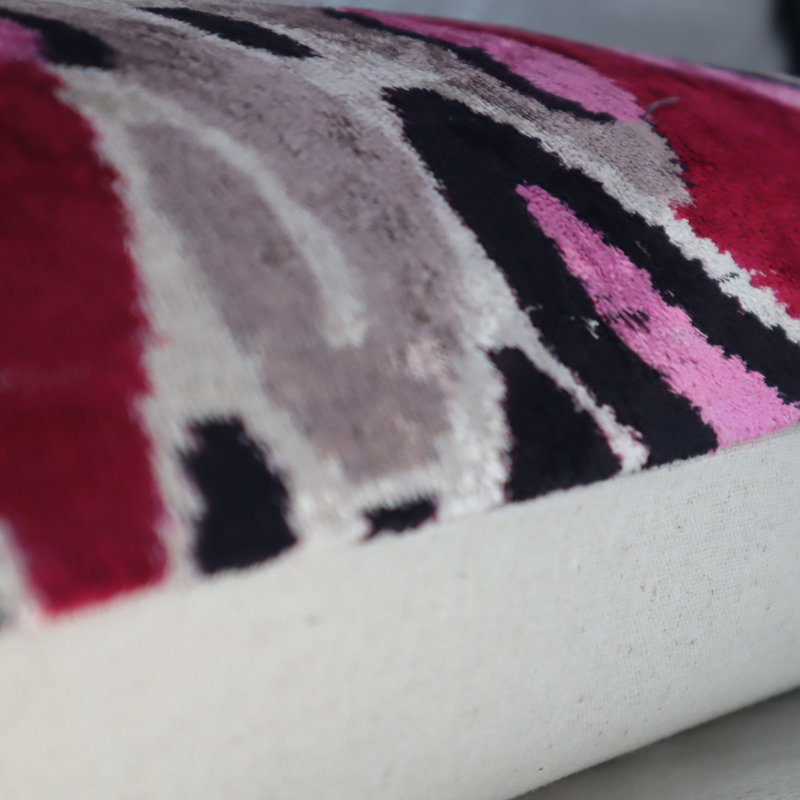 Velvet Rectangular Pillow Cover & Insert, Red Geometric Shapes