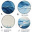 Vagues modernes bleues et blanches de la côte I - art métallique rond côtier-1265400683