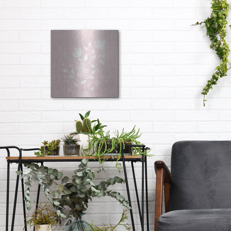 Art mural en métal «Pink Flower Bunch II» par Bluebird Barn, H 12 po x l 12 po