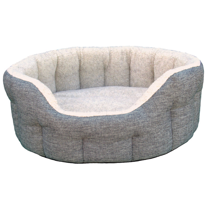 Finnley Suede Pet Bed, 22cm H x 61cm W x 51cm  D, Light Grey