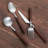 Stainless Steel Flatware Set With Walnut Wood-Inspired Handles - Knives, Forks, Spoons For Dining