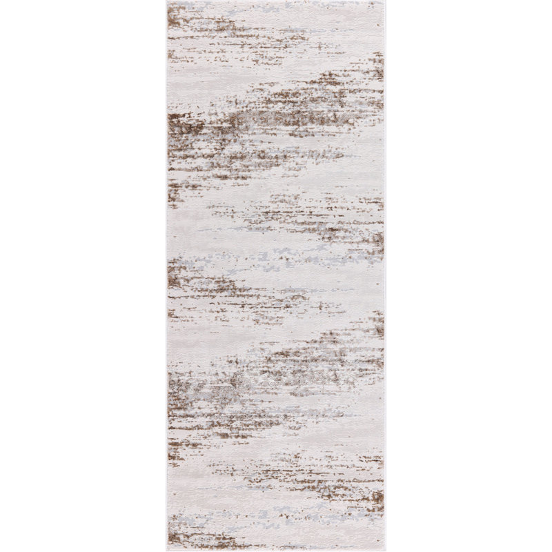 Parkwoods Collection Abstract Neutral Area Rug, Tapis de couloir 2 pi 6 po x 7 pi 8 po