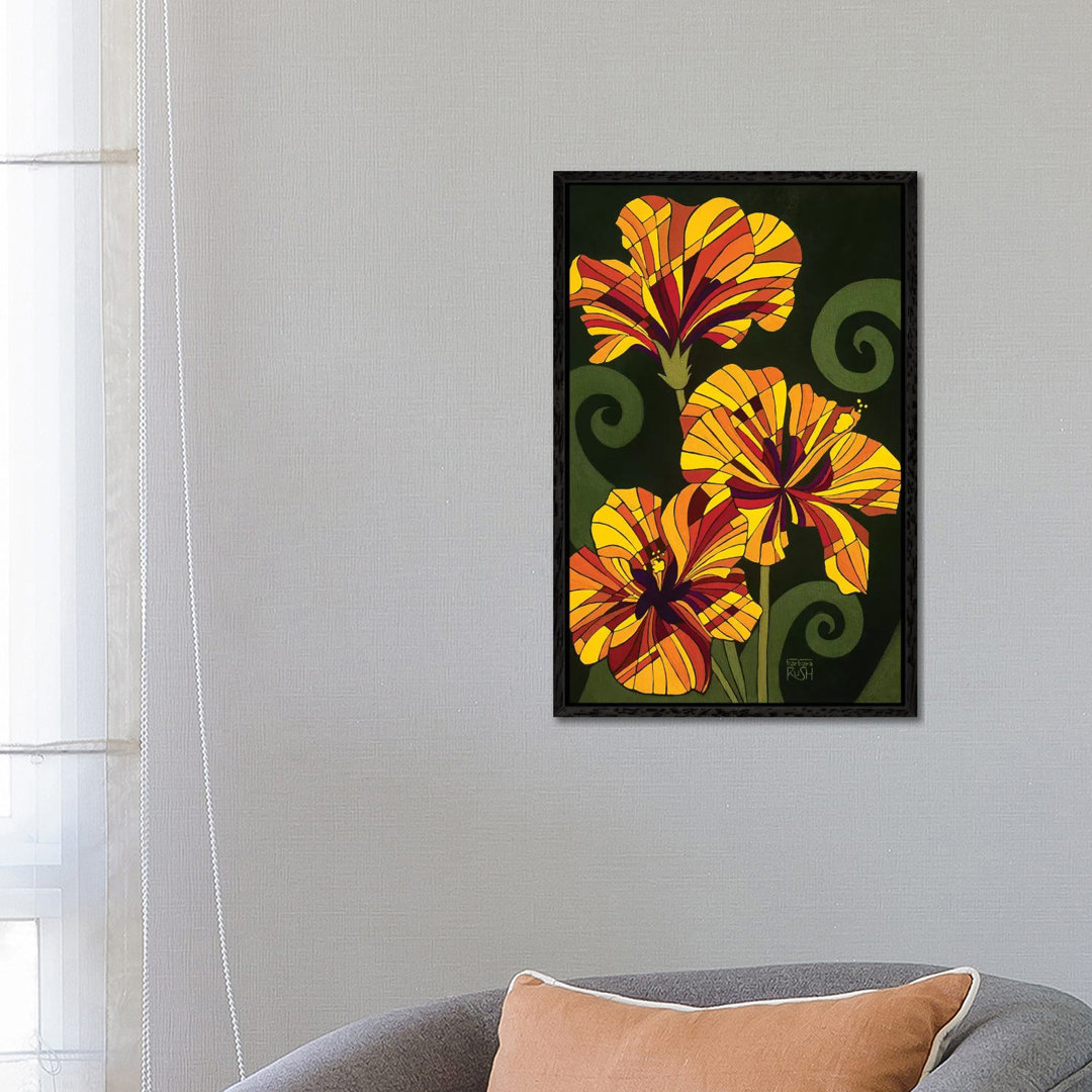 Hibiskus in Rhapsodie von Barbara Rush - Galerie-verpackte Leinwand Giclée