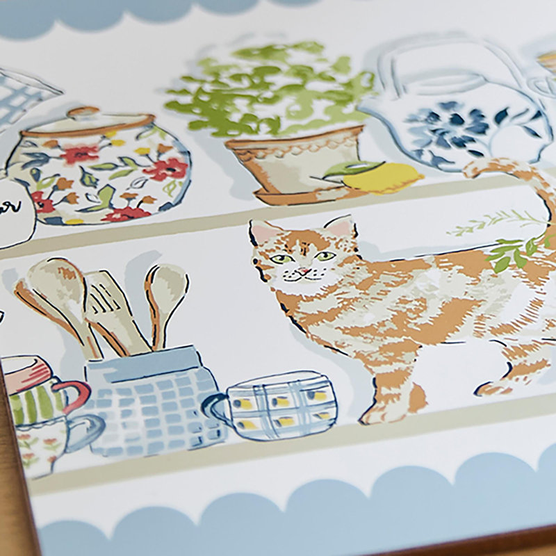 Pantry Cats Paper Printed MDF Floral Placemat