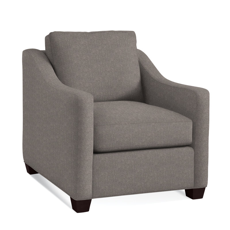 Oliver Chair, Java Finish, Light Blue Performance Fabric; 0851-55
