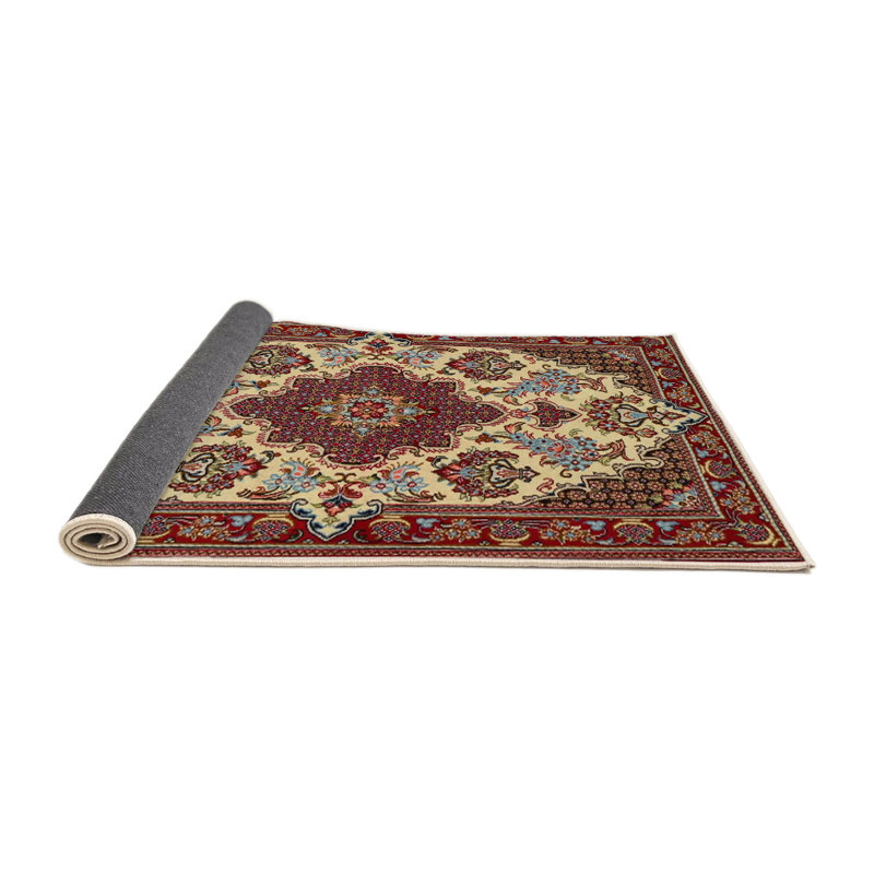 Tapis brun/beige traditionnel Jitu, Rond 3 pi