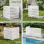 Écran d'intimité en métal pour climatiseur - clôture à 2 panneaux en métal blanc à persiennes pour climatiseurs, poubelles et pompes de piscine, l 38 po x H 48 po