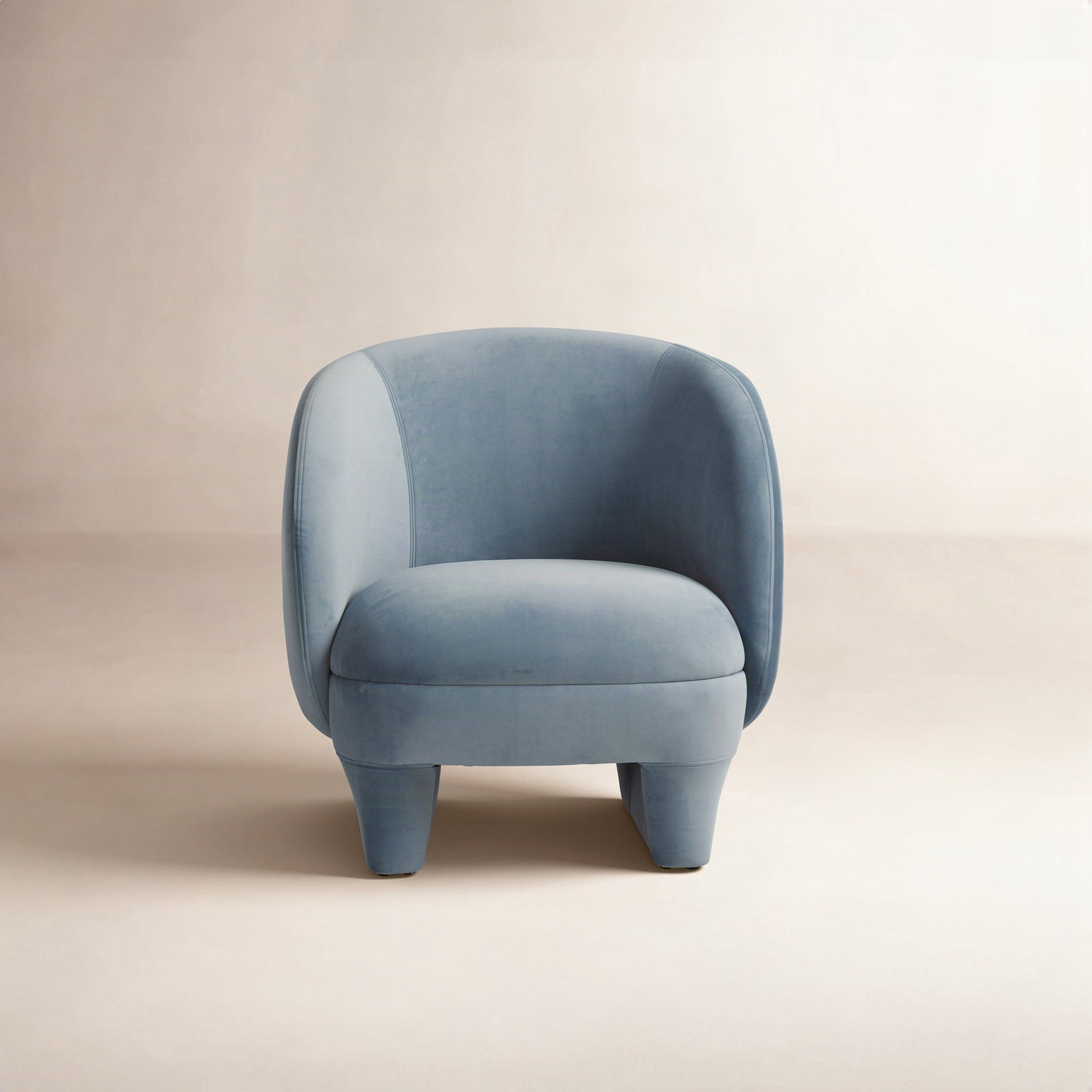 Wade Logan® Pine Velvet Armchair, Bluestone