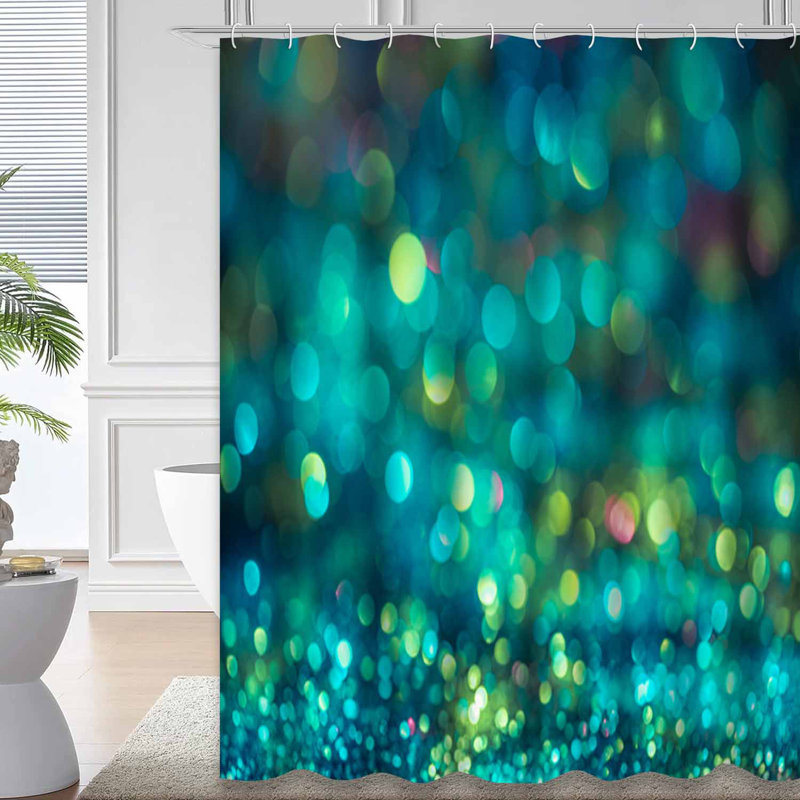 Rideau de douche abstrait avec 12 crochets, L 72 po x l 72 po