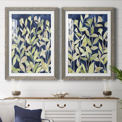 " Indigo Blooming Night I " 2 Piece Art Color Photography Painting