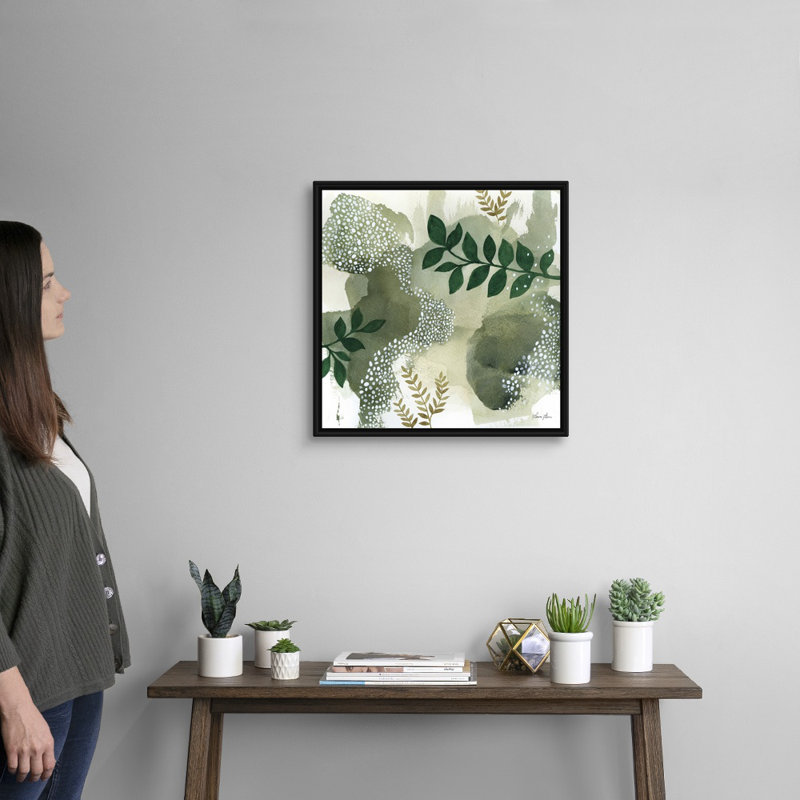 Art mural sur toile Woodland Walk IV, H 22 po x l 22 po, Toile encadrée noire