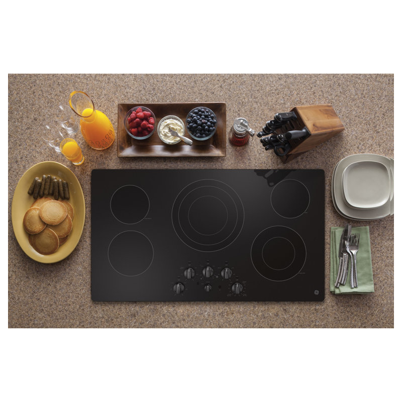 36.13" Black Electric Cooktop with 5 Burners