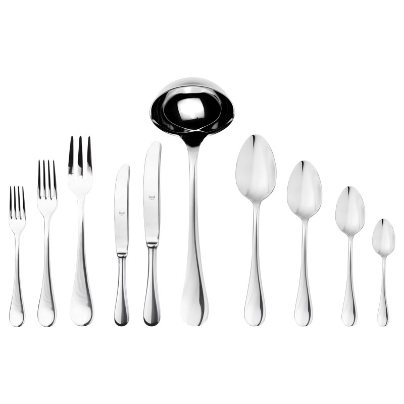 Ensemble de couverts Brescia avec couteaux H / H - 45 pièces - Acier inoxydable