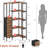6-Shelf Erwin With LED Lights & 4 Fabric Drawers - L-Shaped Industrial Bookcase With USB Color-Changing Strips, Space-Saving Storage For Living Room, Bedroom & Office