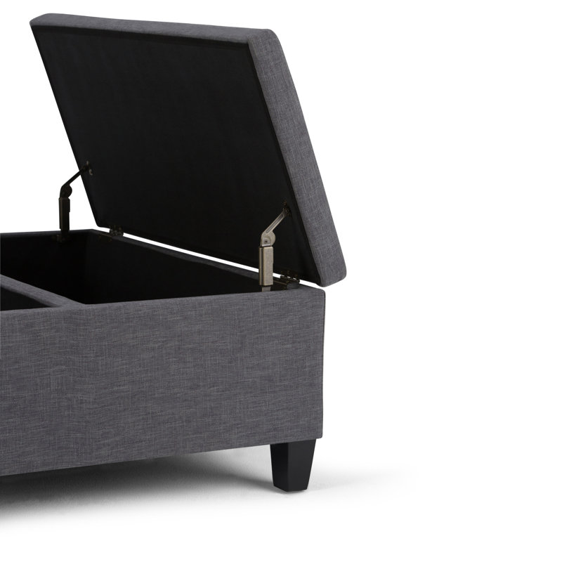Repose-pieds Ellis, Tissu polyester gris ardoise d'aspect lin