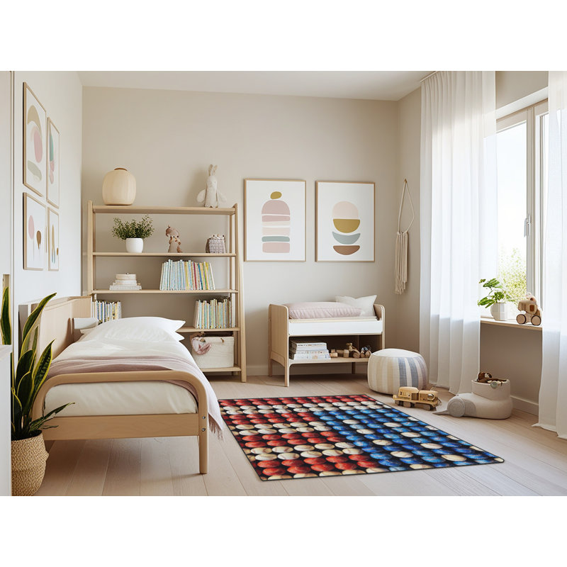 Tapis bleu / rouge / blanc, Rectangle 3 pi x 5 pi