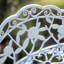 3 Seater Iron Garden Bench With Rose Petals Detail