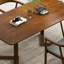 Ensemble de table de salle à manger rectangulaire en bois massif brun