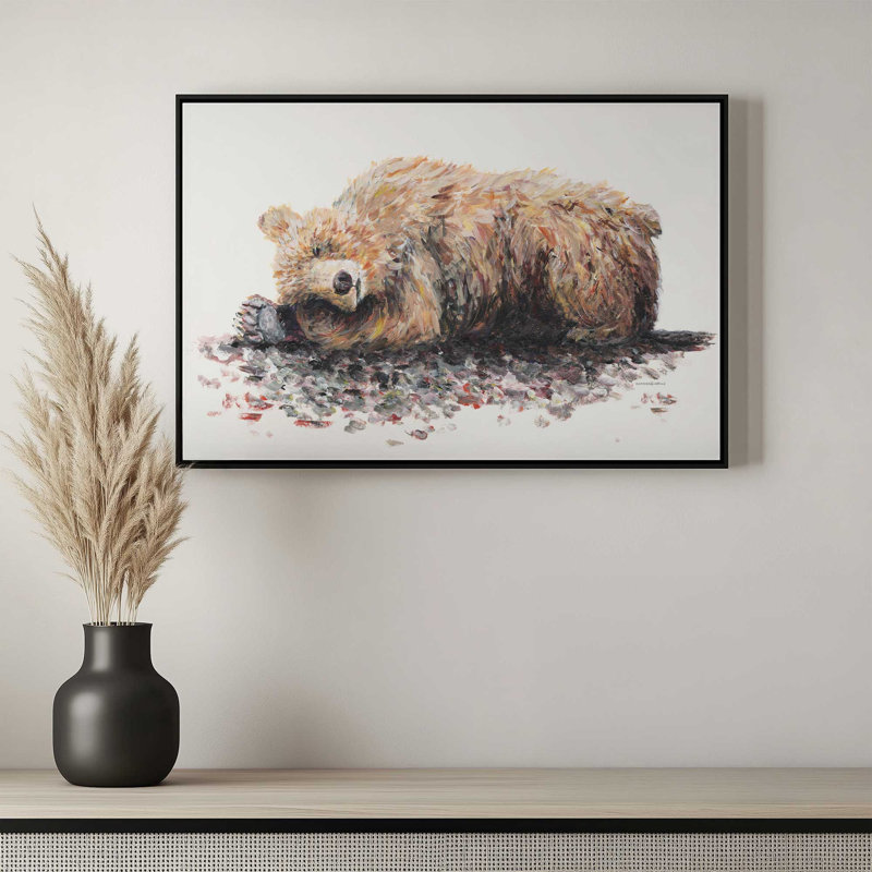 «Long Winter's Nap» par Kamdon Kreations, reproduction d'art, Toile avec cadre, L 30 po x H 20 po, Brun