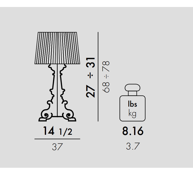 Bourgie Table Lamp, White/Gold