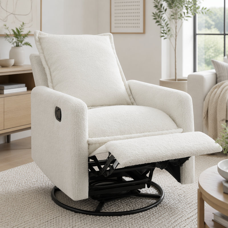 Fauteuil inclinable et pivotant, Blanc