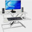 Bureau pour ordinateur portable à hauteur ajustable, station de travail assis-debout réglable avec plateau pour clavier, blanc-559468994