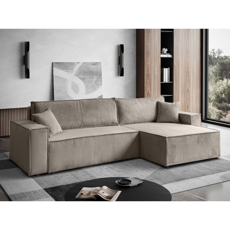 Raaya 4 Seater Corduroy Sofa Bed, Beige