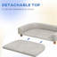 Lit luxueux pour animal de compagnie, coussin amovible, housse lavable, pour animaux de compagnie pesant jusqu'à 66 lb - grand lit confortable pour chien gris avec pieds en bois, tapis,