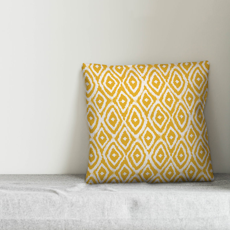 Geometric Throw Pillow, Yellow/White, 20" x 20"