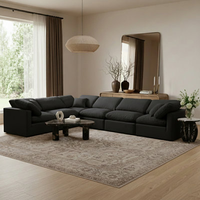 Canapé modulaire en velours 6 pièces Hinami