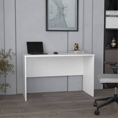 47" Wide Study Desk  Modern Simple Computer & Laptop Table Dining Table For Bedroom, Living Room, Home And Office, Kitchen White