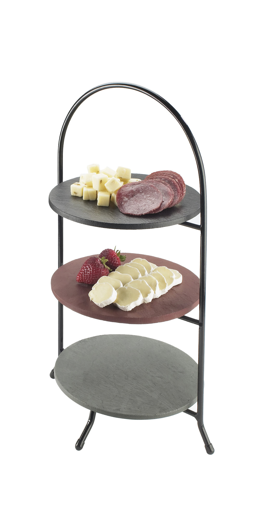 Cal-Mil Iron Three Tier Black Bowl And Plate Display - 8 3/4" X 8 3/4 ...