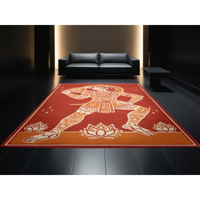 Tapis rouge lavable à la machine Bates