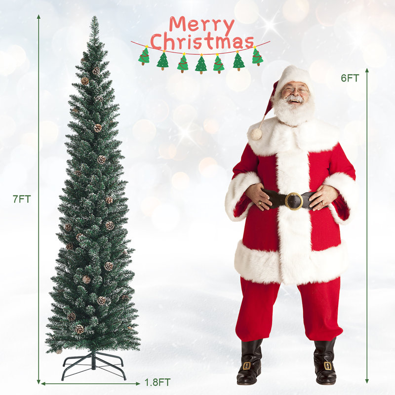 Arbre de Noël vert pin artificiel en cachemire, H 7 pi