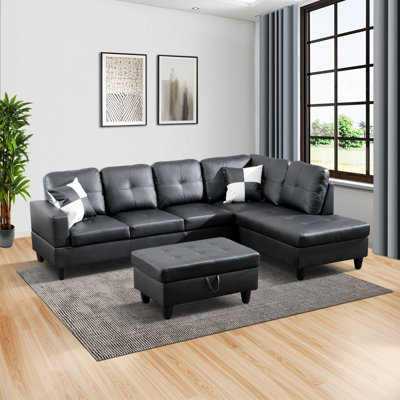 Canapé modulaire en cuir 3 pièces Amielia