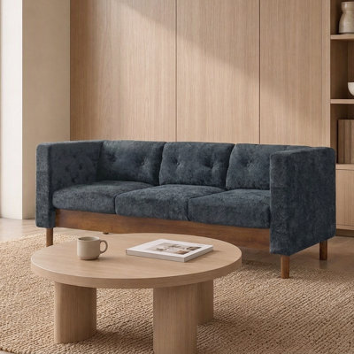 Canapé 3 places Premium - Canapé rembourré en chenille avec dossier coussiné et design élégant